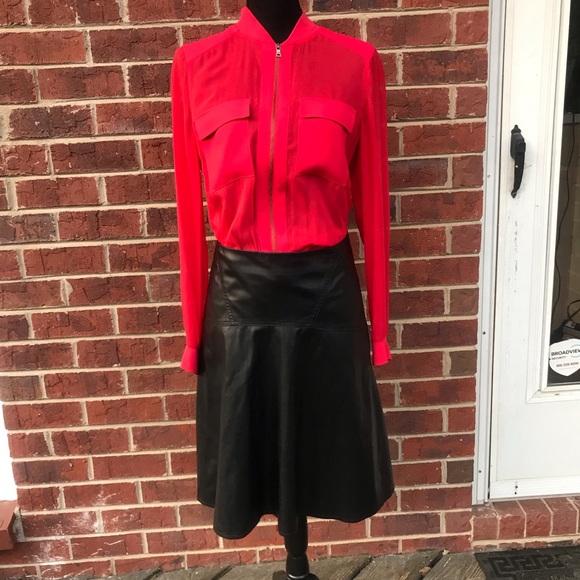 BCBGMaxAzria Dresses & Skirts - BCBG MaxAzaria Black midi faux leather skirt